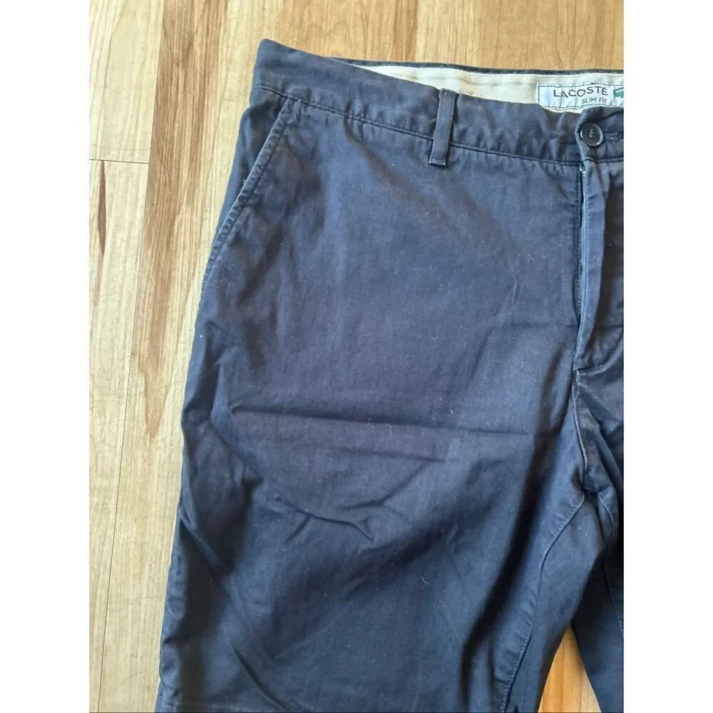 Lacoste Slim Fit Chino men’s flat solid bue shorts